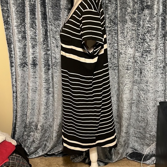 Black & Cream Striped Merona Dress - Size Large - Picture 5 of 7